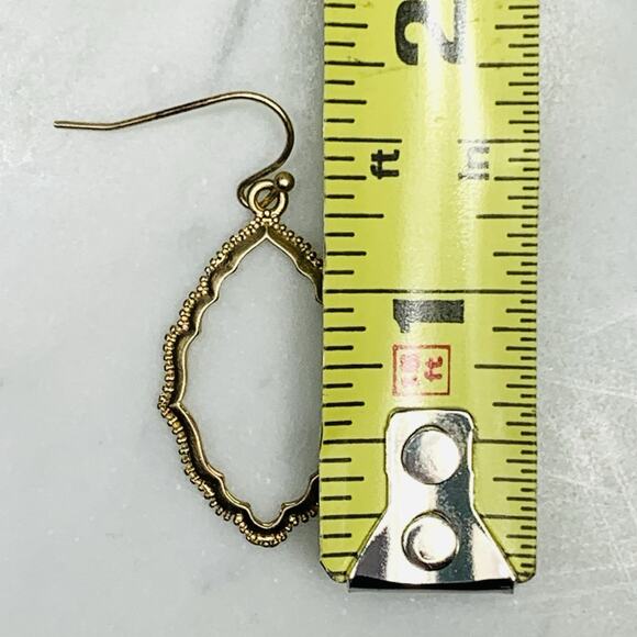 Lot of 4 Dangle Earrings in Gold Hoop Teardrop Clover Filigree Moroccan EUC - Picture 7 of 16